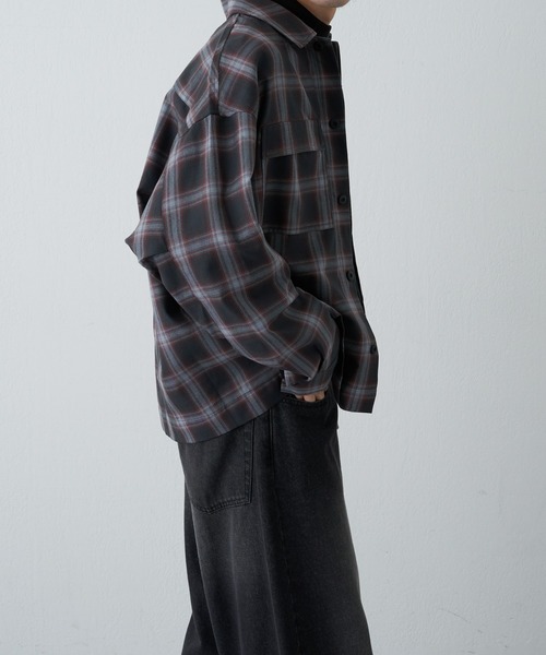 「COLONY 2139」 長袖シャツ MEDIUM チャコールグレー メンズ_画像9