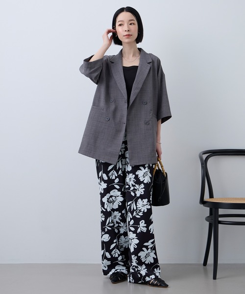 小千谷 縮麻 シルク53％ 麻47％ テーラードジャケット 日本製 BL 春夏 Aunely ジャケット テーラードジャケット 「Aunely」すぐサラ リネン