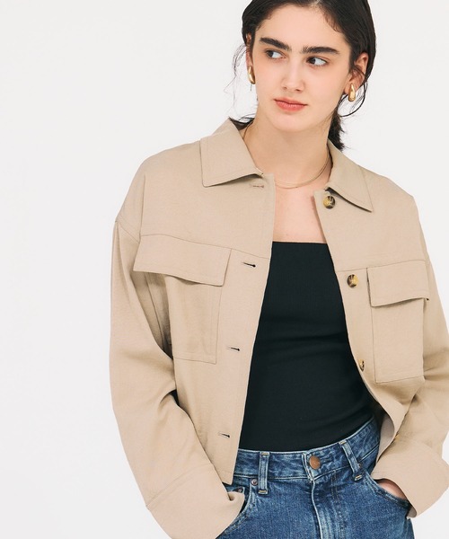 24SS 定価4.8万 セオリーリュクス 洗えるリネンブルゾン ベージュ N.O.R.C ブルゾン アウター 「VERY掲載」「リュクスリネン」ステン