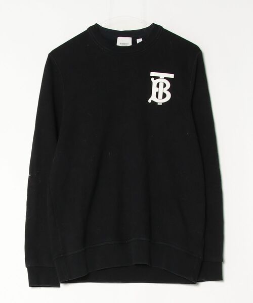 バーバリー スウェット トレーナー ロゴプリント M 黒 8071172 BURBERRY（バーバリー） TBロゴ スウェットカットソー S ブラック