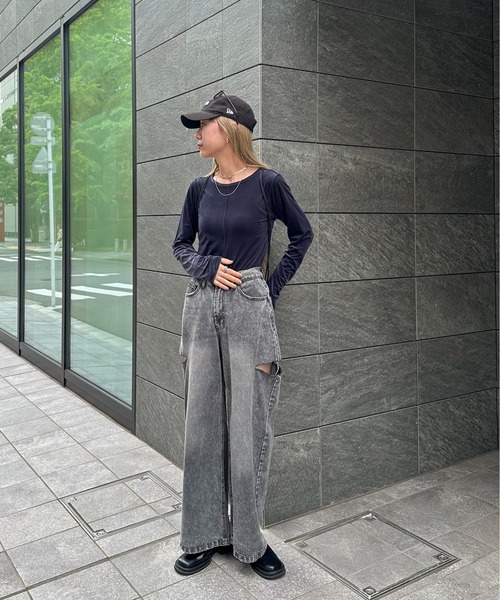 「feepur」 長袖カットソー MEDIUM グレー レディース_画像5