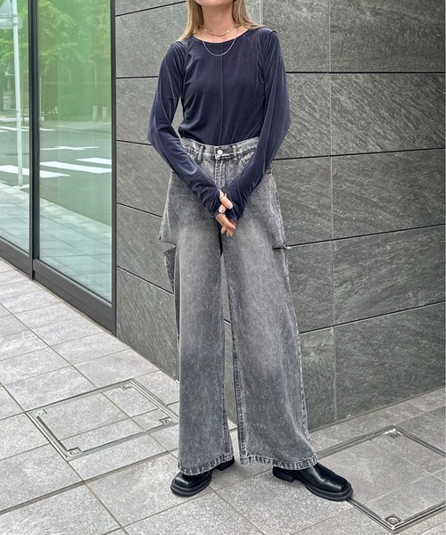 「feepur」 長袖カットソー MEDIUM グレー レディース_画像8