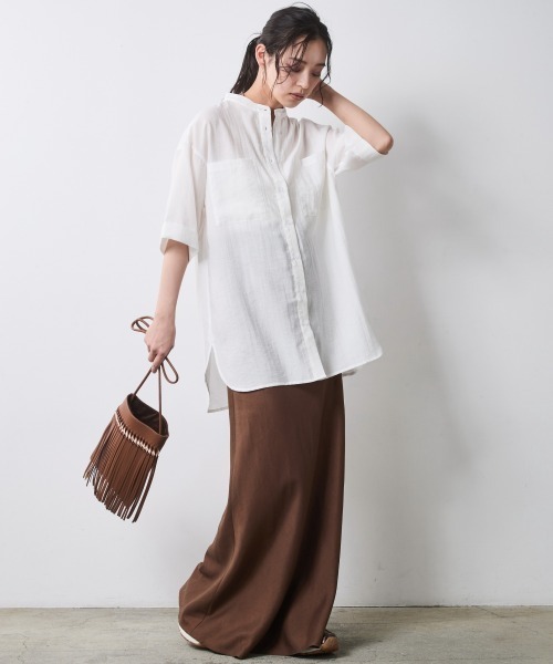 CHIC STYLE（シックスタイル） ブラウス シャツ レーヨン麻シャツ