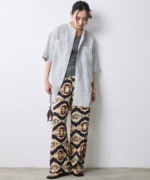 CHIC STYLE（シックスタイル） ブラウス シャツ レーヨン麻シャツ