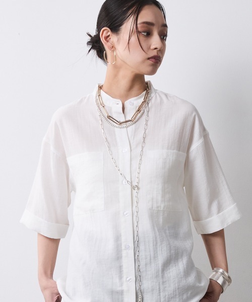 CHIC STYLE（シックスタイル） リネンシャツ ブラウス シャツ 夏 半袖