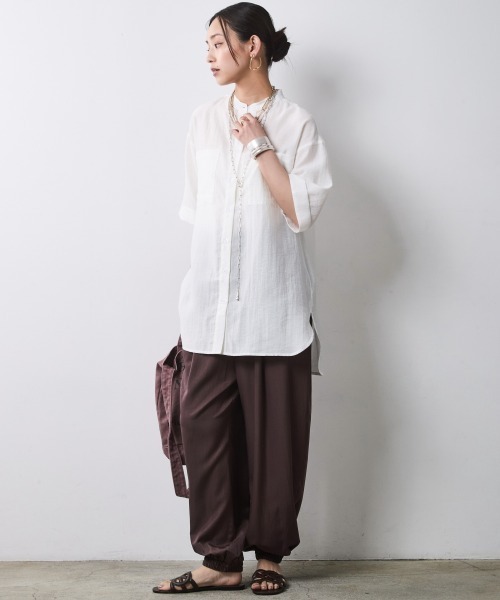 CHIC STYLE（シックスタイル） リネンシャツ ブラウス シャツ 夏 半袖