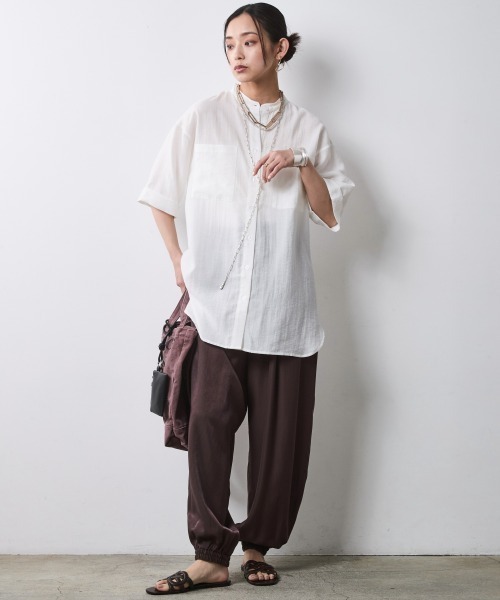 CHIC STYLE（シックスタイル） ブラウス シャツ レーヨン麻シャツ