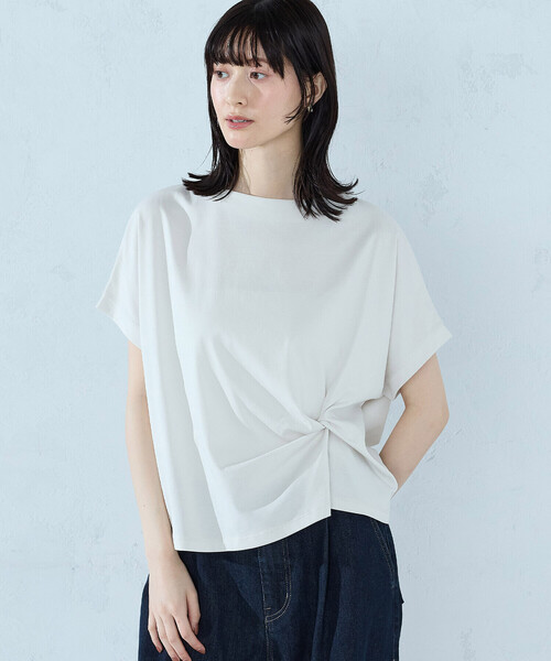 COMME CA ISM（コムサイズム） tシャツ 半袖 「接触冷感」ツイスト