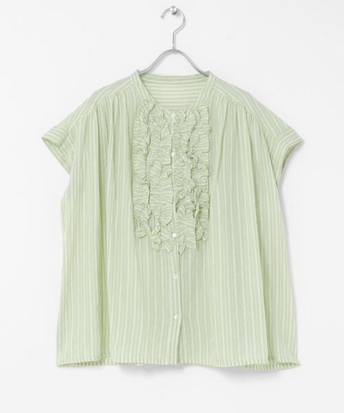 URBAN RESEARCH Sonny Label ブラウス シャツ ドビーストライプフリル