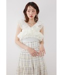 tシャツ オフショルフリルカットトップス 夏服...の詳細画像5
