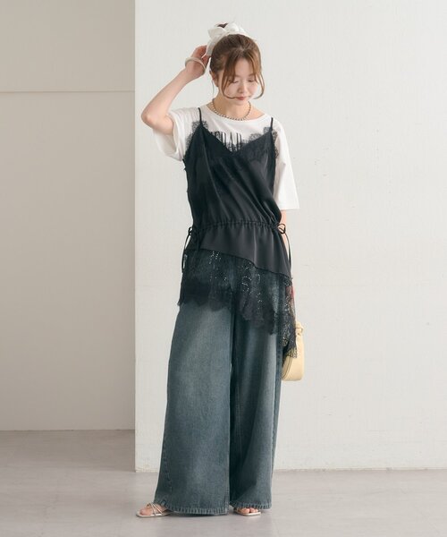 新品♡ mystic チェックヘムキャミチュニック mystic（ミスティック） チュニック ドロストヘムキャミチュニック