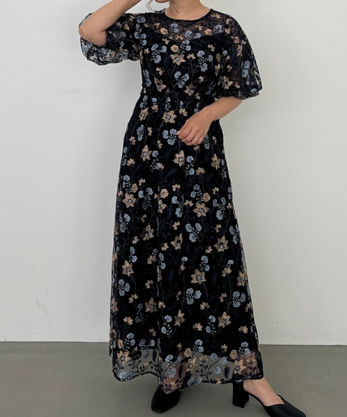 「Dorry Doll」 半袖ワンピース LARGE ブルー レディース_画像3