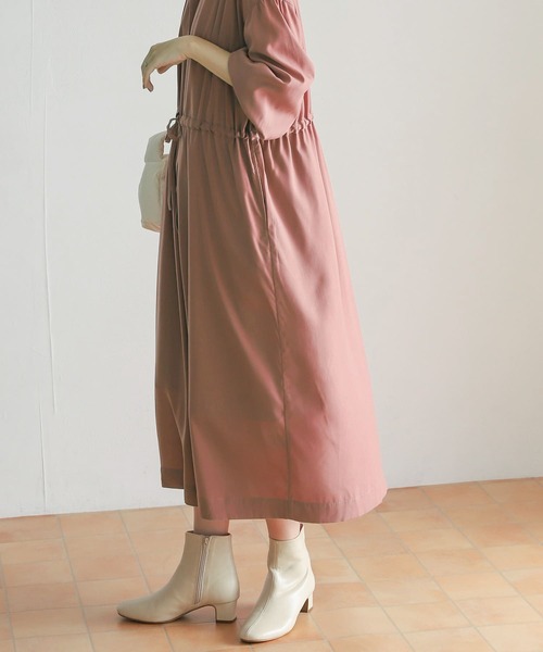 「URBAN RESEARCH DOORS」 長袖ワンピース MEDIUM ネイビー レディース_画像3