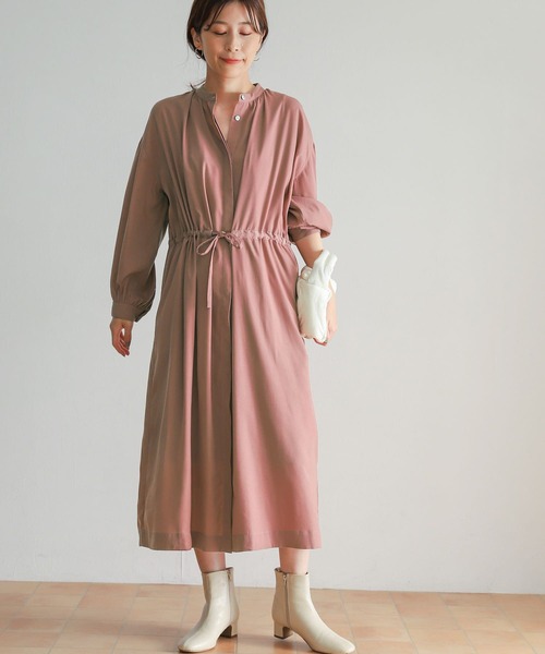 「URBAN RESEARCH DOORS」 長袖ワンピース MEDIUM ネイビー レディース_画像8