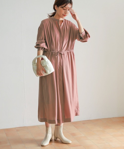 「URBAN RESEARCH DOORS」 長袖ワンピース MEDIUM ネイビー レディース_画像9