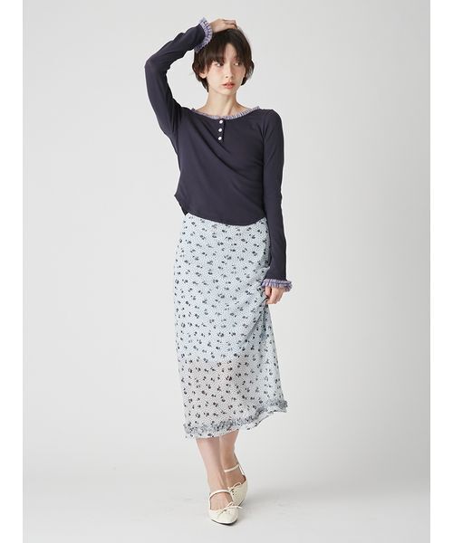 LILY BROWN（リリーブラウン） ヘンリーネック tシャツ バックオープン