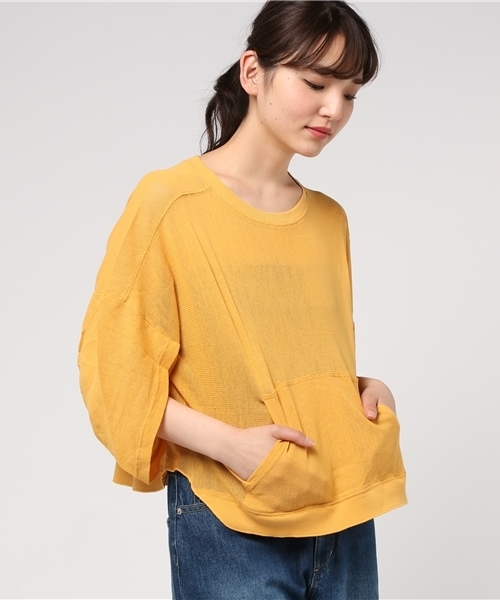 tシャツ M0709 コットンチュールルーズトレーナー レディース