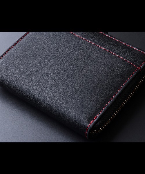 二つ折り財布 財布 レザー L字ファスナー コンパクト財布 メンズ