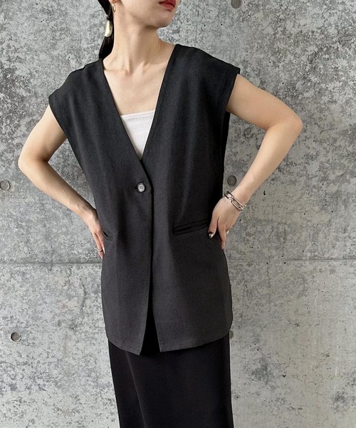 ベスト ジレ ノーカラーベスト レディース : ZOZOTOWN Yahoo!店 - 通販