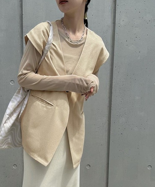ベスト ジレ ノーカラーベスト レディース : ZOZOTOWN Yahoo!店
