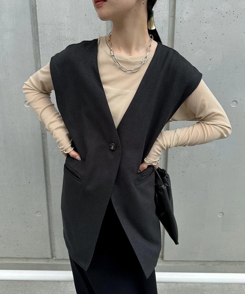 ベスト ジレ ノーカラーベスト レディース : ZOZOTOWN Yahoo!店 - 通販