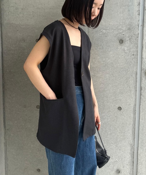 ベスト ジレ ノーカラーベスト レディース : ZOZOTOWN Yahoo!店 - 通販