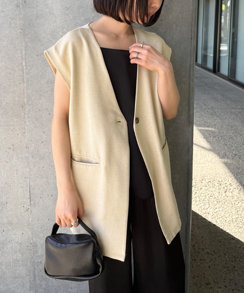 ベスト ジレ ノーカラーベスト レディース : ZOZOTOWN Yahoo!店 - 通販