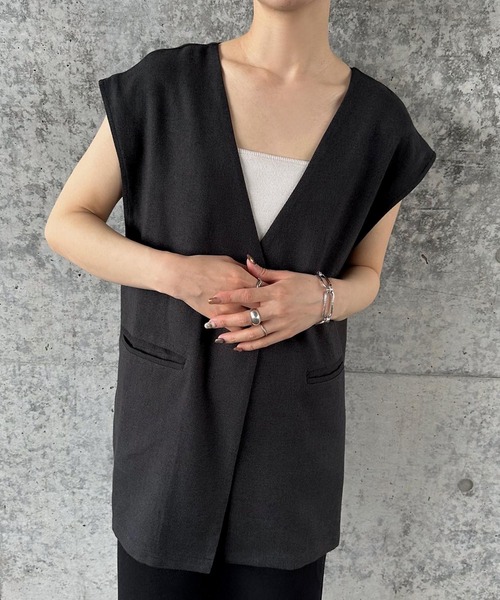 ベスト ジレ ノーカラーベスト レディース : ZOZOTOWN Yahoo!店 - 通販