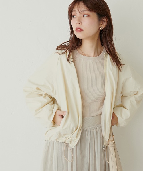 natural couture ジャケット ブルゾン バルーン袖ギャザーブルゾン