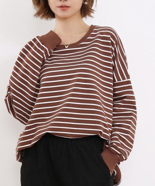 tシャツ ボーダーゆるロングTシャツ レディース : ZOZOTOWN Yahoo!店