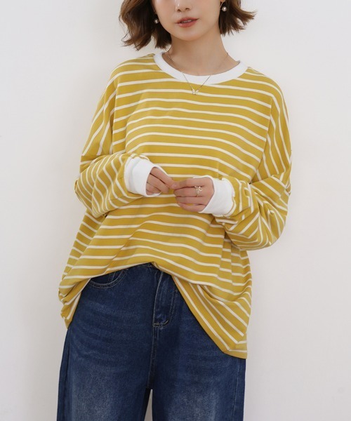 tシャツ ボーダーゆるロングTシャツ レディース : ZOZOTOWN Yahoo!店