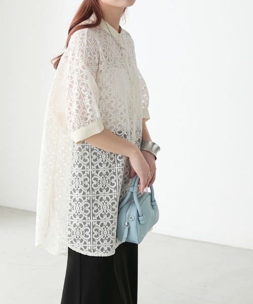 René ホワイト レース パフスリーブ シャツ René ホワイト レース パフスリーブ シャツ - メルカリ