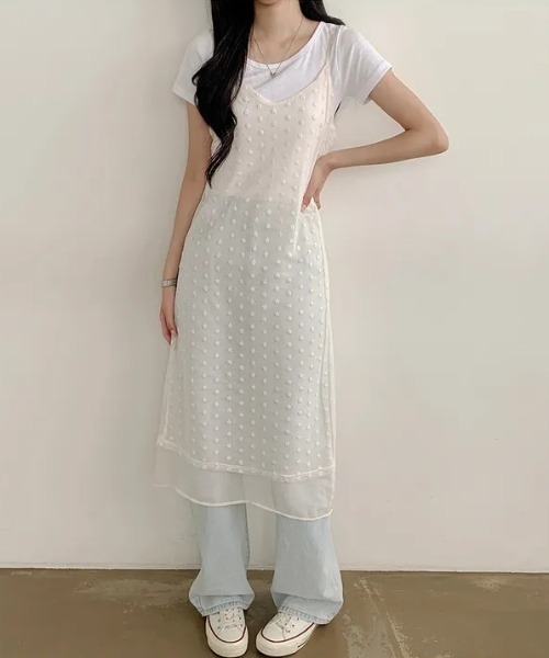 ワンピース シアーフラワーキャミワンピース : ZOZOTOWN Yahoo