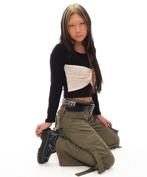tシャツ A'GEM/9 × .kom 「youthbath/ユースバス」 RIBBON LONG SLEEVE/リボン長袖カットソー レディース youthbath tシャツ A'GEM/9 × .kom 「youthbath/ユースバス