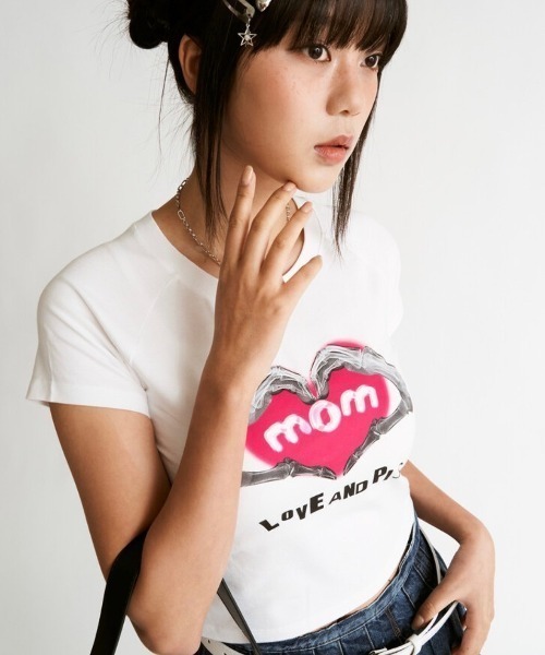 tシャツ 「MOMMANWA」MOM's TOUCH RAGLAN SHIRT レディース MOMMANWA tシャツ 「MOMMANWA」MOM's TOUCH RAGLAN SHIRT