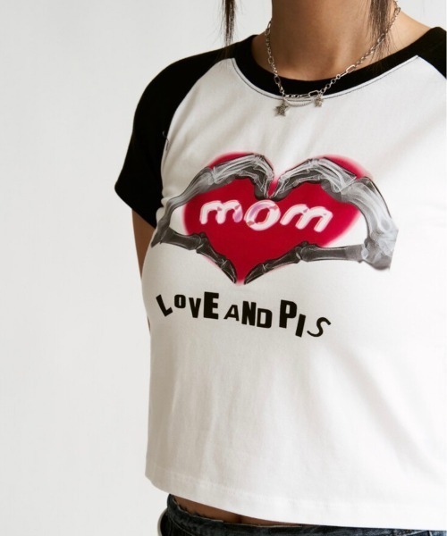 tシャツ 「MOMMANWA」MOM's TOUCH RAGLAN SHIRT レディース MOMMANWA tシャツ 「MOMMANWA」MOM's TOUCH RAGLAN SHIRT