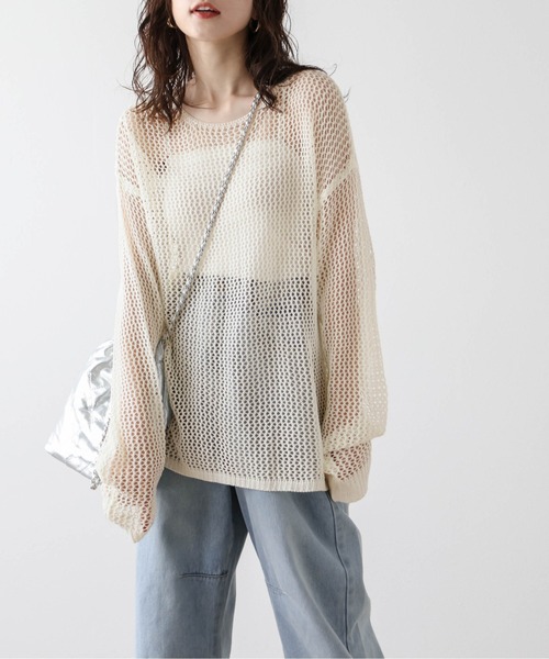 ニット セーター アシメメッシュニット2Wayショールトップス レディース アシメメッシュニット2Wayショールトップス（ニット/セーター