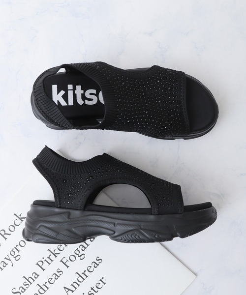 HIMIKO ニットサンダル　ダッドソール ストレッチ キラキラ 厚底　26 楽天市場】kitson ニット 厚底 キラキラ サンダル／ハスキー
