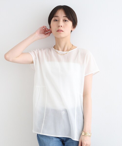 tシャツ 「洗える」ペプラム風デザインきれいめカットソー レディース