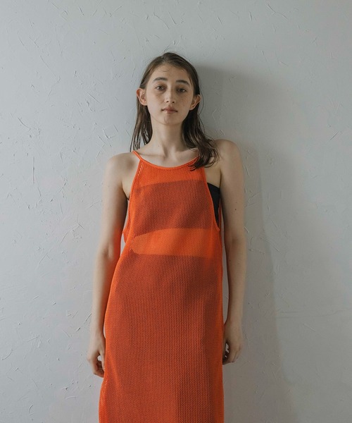 MINERTE ワンピース 「MINERTE」halter-neck mesh one piece