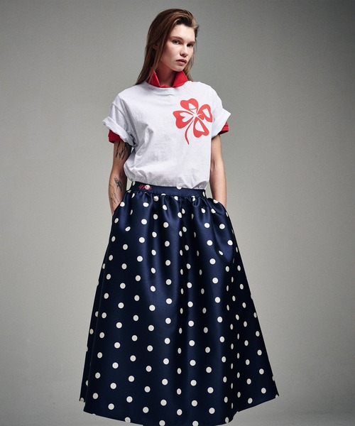 ●Mardi Mercredi●VOLUME MAXI SKIRT CRAPE DOT_NAVY Mardi Mercredi スカート VOLUME MAXI SKIRT CRAPE : ZOZOTOWN