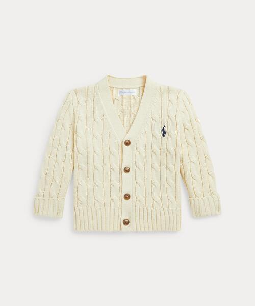 Polo Ralph Lauren Childrenswear - ジレー  有線テレビ編み物 綿織物 Vのど首 ジレー キッズ 赤ちゃん服 御坊っちゃん