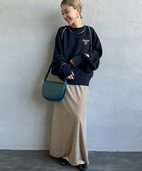 トレーナー スウェット 「Americana×JEANS FACTORY/アメリカーナ×ジーンズファクトリー」 別注 ボリュームスリーブ ワンポイント AMERICANA トレーナー スウェット 「Americana×JEANS FACTORY