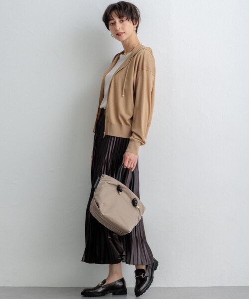 23区 パーカー 「洗える」オータムシャイニー ニットパーカー