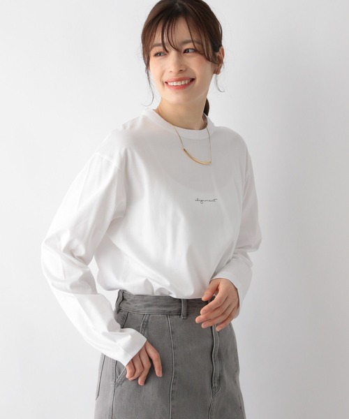 CELINE オリーブグリーン クロップドTシャツ C/2FACE サークルネックTシャツ