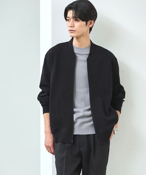 A.P.C. スエット生地ユーズド加工ジップブルゾン MA-1タイプ 黒 XL improves（インプローブス） ma1 ma-1 MA-1 スウェットブルゾン メンズ
