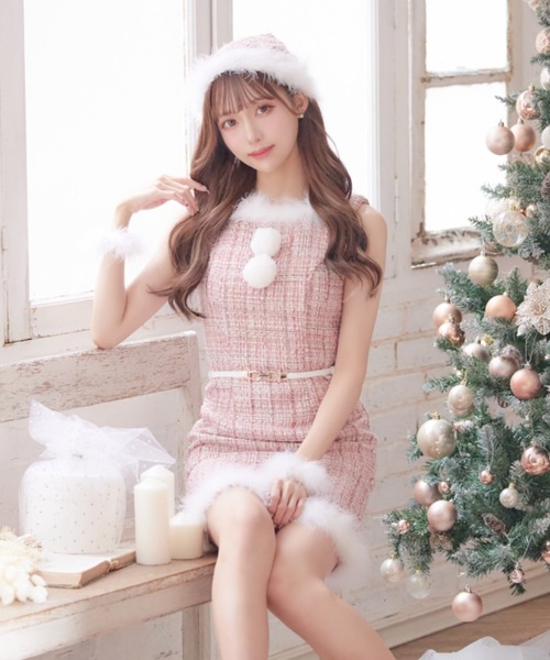 sugar nine コスプレ ツイードミディアムタイトワンピースサンタ