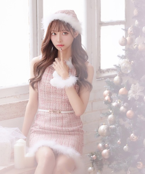 sugar nine コスプレ ツイードミディアムタイトワンピースサンタ