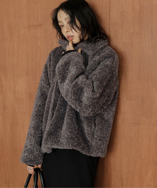 La-gemme（ラジェム） ブルゾン アウター ボアジャケット レディース