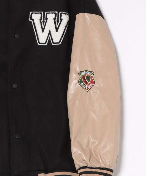 Sakka スタジャン PUレザー切替 ワッペン スタジャン メンズ